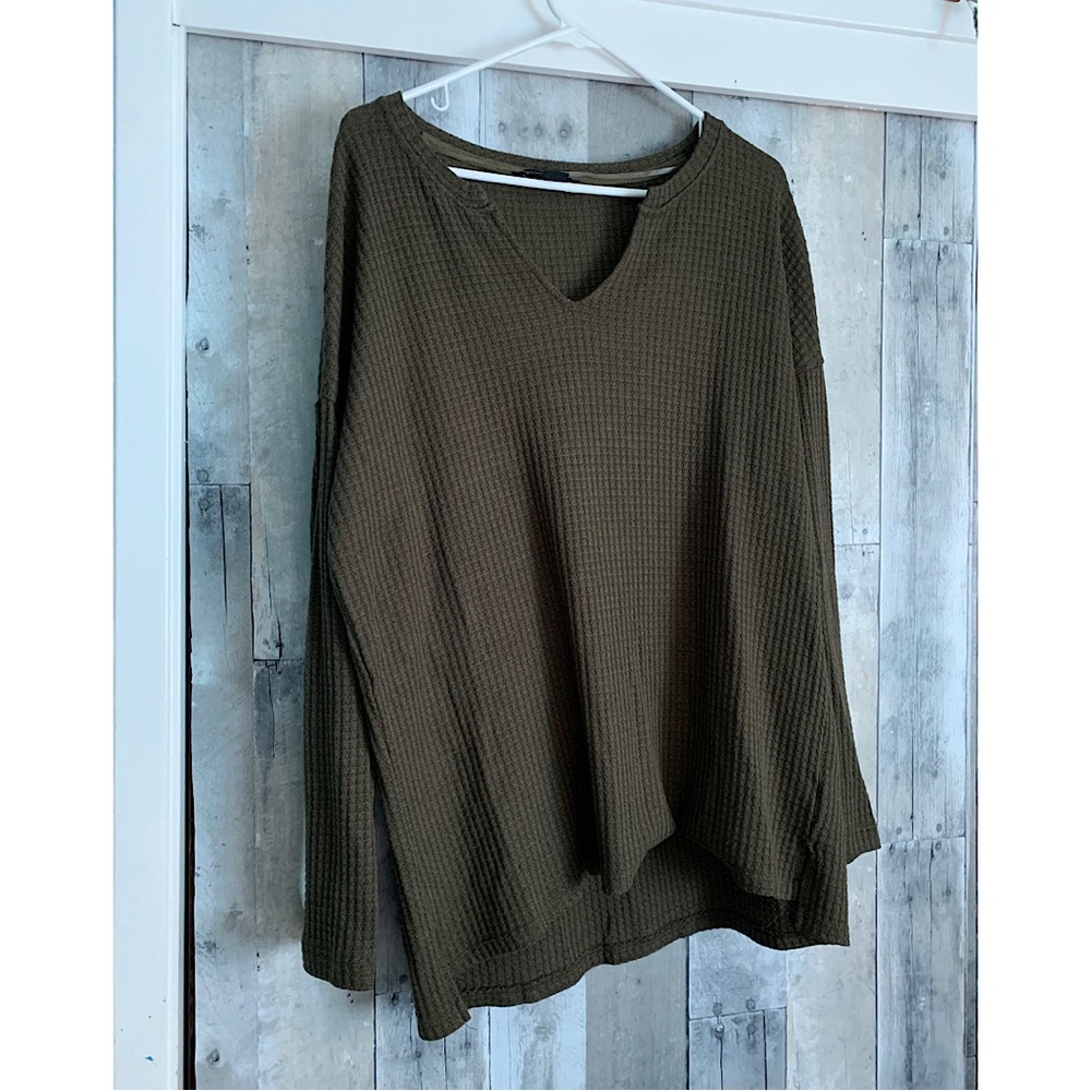 Social Standard Dark Green Waffle Tee